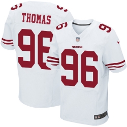 Nike 49ers #96 Solomon Thomas White Mens Stitched NFL Elite Jersey