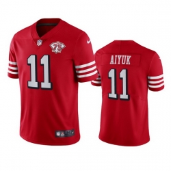 Nike San Francisco 49ers 11 Brandon Aiyuk Red Rush Men 75th Anniversary Stitched NFL Vapor Untouchable Limited Jersey