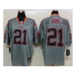 Nike San Francisco 49ers 21 Frank Gore Grey Lights Out Elite NFL Jersey