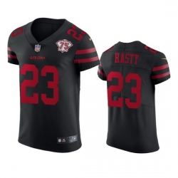 Nike San Francisco 49ers 23 Jamycal Hasty Black Alternate Men 75th Anniversary Stitched NFL Vapor Untouchable Elite Jersey