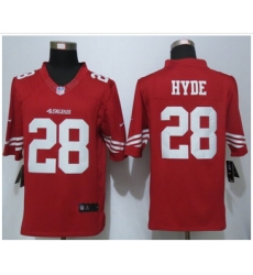 Nike San Francisco 49ers #28 Carlos Hyde Red Team Color Mens NFL Limited Jersey