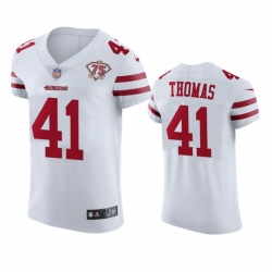 Nike San Francisco 49ers 41 Ambry Thomas White Men 75th Anniversary Stitched NFL Vapor Untouchable Elite Jersey