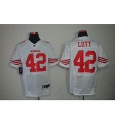 Nike San Francisco 49ers 42 Ronnie Lott White Elite NFL Jersey