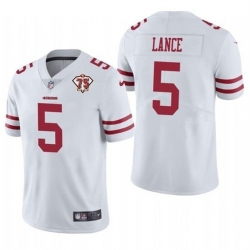 Nike San Francisco 49ers 5 Trey Lance White 75th Anniversary Vapor Untouchable Limited Jersey