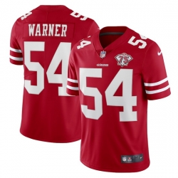 Nike San Francisco 49ers 54 Fred Warner Red Men 75th Anniversary Stitched NFL Vapor Untouchable Limited Jersey