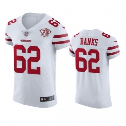 Nike San Francisco 49ers 62 Aaron Banks White Men 75th Anniversary Stitched NFL Vapor Untouchable Elite Jersey