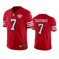 Nike San Francisco 49ers 7 Colin Kaepernick Red Rush Men 75th Anniversary Stitched NFL Vapor Untouchable Limited Jersey