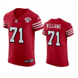 Nike San Francisco 49ers 71 Trent Williams Red Rush Men 75th Anniversary Stitched NFL Vapor Untouchable Elite Jersey