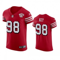 Nike San Francisco 49ers 98 Arden Key Red Rush Men 75th Anniversary Stitched NFL Vapor Untouchable Elite Jersey