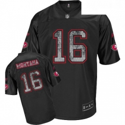 Reebok San Francisco 49ers 16 Joe Montana Premier EQT Sideline Black United Throwback NFL Jersey