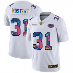 San Francisco 49ers 31 Raheem Mostert Men White Nike Multi Color 2020 NFL Crucial Catch Limited NFL Jersey