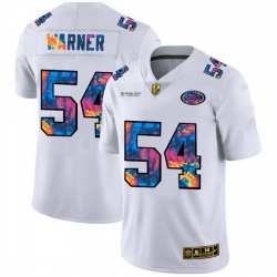 San Francisco 49ers 54 Fred Warner Men White Nike Multi Color 2020 NFL Crucial Catch Limited NFL Jersey