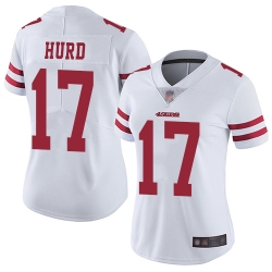 49ers 17 Jalen Hurd White Women Stitched Football Vapor Untouchable Limited Jersey