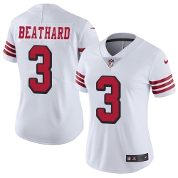 Nike 49ers #3 C J Beathard White Rush Womens Stitched NFL Vapor Untouchable Limited Jersey