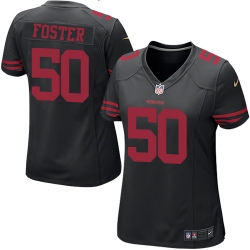 Nike 49ers #50 Reuben Foster Black Alternate Womens Stitched NFL Elite Jersey