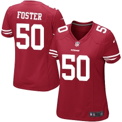 Nike 49ers #50 Reuben Foster Red Team Color Womens Stitched NFL Elite Jersey