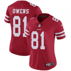 Nike 49ers #81 Terrell Owens Red Team Color Womens Stitched NFL Vapor Untouchable Limited Jersey