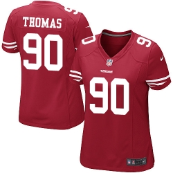 Nike 49ers #90 Solomon Thomas Red Team Color Womens Stitched NFL Elite Jersey