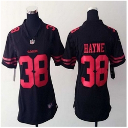 Women New 49ers #38 Jarryd Hayne Black Alternate Stitched NFL Elite Jersey