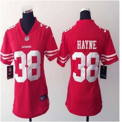 Women New 49ers #38 Jarryd Hayne Red Team Color Stitched NFL Elite Jersey