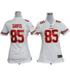 Women Nike NFL San Francisco 49ers 85# Vernon Davis White Jersey