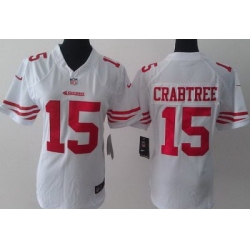 Women Nike San Francisco 49ers 15 Michael Crabtree White LIMITED Jerseys