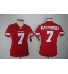 Women Nike San Francisco 49ers 7 Colin Kaepernick Red Color LIMITED NFL Jerseys