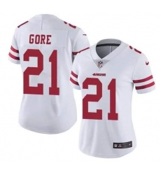 Women San Francisco 49ers 21 Frank Gore White Vapor Stitched jersey