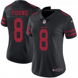 Womens Nike San Francisco 49ers 8 Steve Young Black Vapor Untouchable Limited Player NFL Jersey