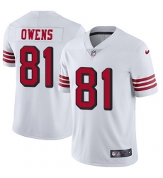 Nike 49ers #81 Terrell Owens White Rush Youth Stitched NFL Vapor Untouchable Limited Jersey