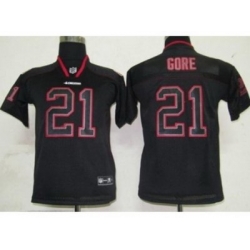 Nike Youth San Francisco 49ers #21 Frank Gore black jerseys[Lights out]