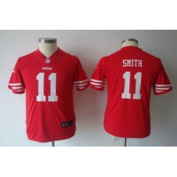 Youth Nike San Francisco 49ers 11# Smith Authentic Red Jersey