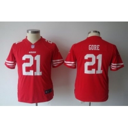 Youth Nike San Francisco 49ers 21# Gore Authentic Red Jersey