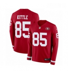 Youth Nike San Francisco 49ers 85 George Kittle Limited Red Therma Long Sleeve NFL Jersey