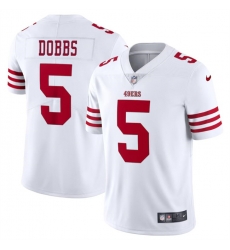 Youth San Francisco 49ers 5 Josh Dobbs White Vapor Untouchable Limited Stitched Football Jersey