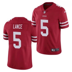 Youth San Francisco 49ers #5 Trey Lance Jersey Scarlet 2021 Limited Football