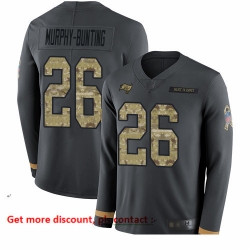 Buccaneers 26 Sean Murphy Bunting Anthracite Salute to Service Men Stitched Football Limited Therma Long Sleeve Jersey