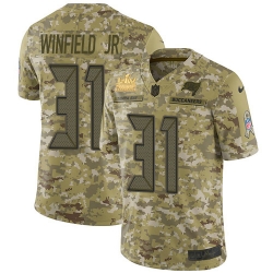 Men Nike Tampa Bay Buccaneers 31 Antoine Winfield Jr  Camo Men Super Bowl LV Champions Patch Stitched NFL Limited 2018 Salute To Service Jersey