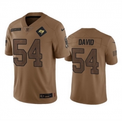 Men Tampa Bay Buccaneers 54 Lavonte David 2023 Brown Salute To Service Limited Stitched Jersey