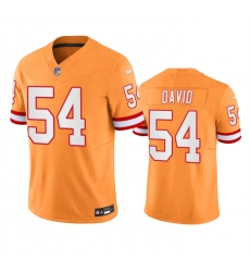 Men Tampa Bay Buccaneers 54 Lavonte David Orange Throwback Limited Stitched Jersey