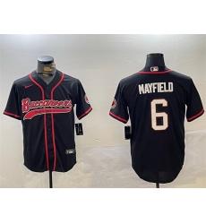 Men Tampa Bay Buccaneers 6 Baker Mayfield Black Cool Base Stitched Baseball Jersey