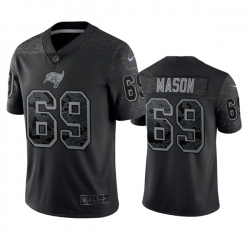 Men Tampa Bay Buccaneers 69 Shaq Mason Black Reflective Limited Stitched Jersey