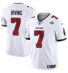 Men Tampa Bay Buccaneers 7 Bucky Irving White With Draft Patch Vapor Limited Stitched Jersey