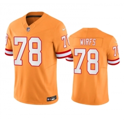 Men Tampa Bay Buccaneers 78 Tristan Wirfs Orange Throwback Limited Stitched Jersey