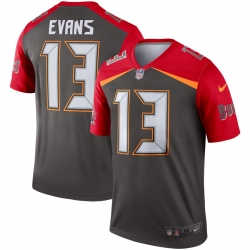 Nike Buccaneers 13 Mike Evans Pewter Inverted Legend Jersey