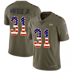 Nike Buccaneers 31 Antoine Winfield Jr  Olive USA Flag Men Stitched NFL Limited 2017 Salute To Service Jersey