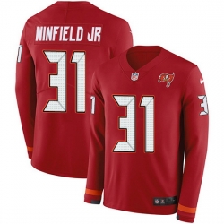 Nike Buccaneers 31 Antoine Winfield Jr  Red Team Color Men Stitched NFL Limited Therma Long Sleeve Jersey