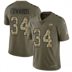 Nike Buccaneers 34 Mike Edwards Olive Camo Men Stitched NFL Limited 2017 Salute To Service Jersey