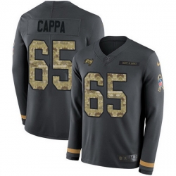 Nike Buccaneers 65 Alex Cappa Anthracite Salute to Service Men Stitched NFL Limited Therma Long Sleeve Jersey