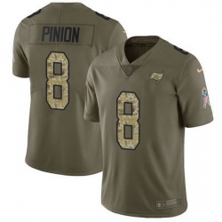 Nike Buccaneers 8 Bradley Pinion Olive Camo Men Stitched NFL Limited 2017 Salute To Service Jersey